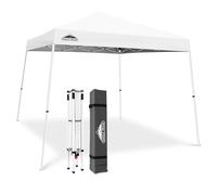 EAGLE PEAK Tonnelle Pop-up à Jambes inclinées 3x3 m, Montage Facile pour Une Personne, abri extérieur instantané pour Plage et Sport, Pliable et Portable, Base 3x3 m, Sommet 2,4x2,4 m (Blanc)