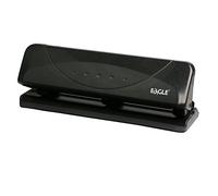 Eagle Perforatrice à 3 trous, faible force avec capacité de 20 feuilles, robuste, outil de perforation artisanale, trous circulaires, fournitures de bureau et scolaires, noir