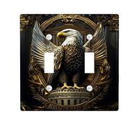 Eagle Plaque d'interrupteur mural double en plastique doré pour chambre à coucher, salle de bain, cuisine, entrée
