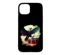 Eagle Playing Drums Funny Eagle Art Batteur Musicien Coque pour iPhone 15 Plus