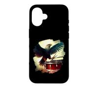 Eagle Playing Drums Funny Eagle Art Batteur Musicien Coque pour iPhone 16