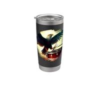 Eagle Playing Drums Funny Eagle Art Batteur Musicien Gobelet isotherme en acier inoxydable double paroi