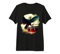 Eagle Playing Drums Funny Eagle Art Batteur Musicien T-Shirt Haut de Gamme