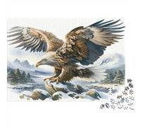 Eagle Soaring Mountain Colourful Eagles on Cliff Rock 1000 Pieces Adult Jigsaws Birthday Fun Activity for Rainy Days 38x26cm/1000pcs