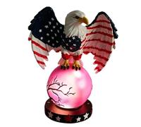 Eagle Statue - USB Powered Plug-In Night Globe | Eagle Table Lamp | For Independence Day Bathroom Hallway Desk Birthday Home Nursery Fourth Of July
