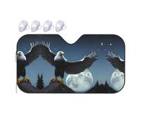 Eagle Under The Stars Petit pare-soleil imprimé pour pare-brise avant de voiture - Pare-soleil pour fenêtre de voiture, refroidissement rapide 15 ℃