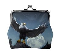 Eagle Under The Stars Petit porte-monnaie rectangulaire pour femme avec verrou de baiser, format de poche, mini porte-monnaie pour femme