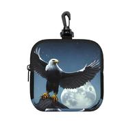 Eagle Under the Stars Petite pochette étanche à fermeture éclair Sac de rangement en néoprène pour écouteurs, porte-clés