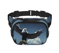Eagle Under the Stars Sac banane imprimé à la mode, sac messager unisexe, sac banane de voyage tendance, noir, taille unique