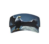 Eagle Under The Stars Visière de soleil pour adulte - Chapeau de sport ouvert avec bandeau absorbant, fermeture réglable, visière de course légère pour homme et femme, noir