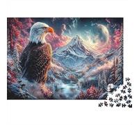 Eagle Watches Monts enneigés Puzzles 1000pcs Jigsaw Puzzle Faune Sauvage for Teenagers Jeu Stimulant Décoration De Salon 52x38cm/1000pcs