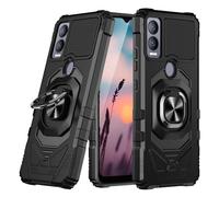 Eaglecell - Pour Cricket Magic 5G, AT&T Propel 5G (U6080AA/AC) - Coque de protection antichoc avec anneau de support - RS7 Noir
