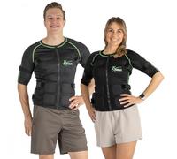 eaglefit Gilet EMS Système Complet avec 18 Électrodes - Entraînement du Haut du Corps à Domicile - Ceinture Abdos & Dos, Développement Musculaire pour Femmes & Hommes - avec Application, Boîtier