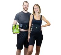 eaglefit Premium EMS-Belt 2.0 Ceinture abdominale avec 6 électrodes - Ceinture de musculation et stimulation musculaire pour ventre et dos - entraîneur abdominal fitness - avec application et Powerbox