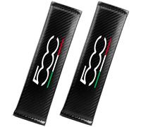 EAGLEG 2 Pièces Voiture ProtèGe Ceinture SéCurité Coussin pour FI-at 500 500C 500X 500L, Protections Épaulettes de Ceinture de Sécurité en Fibre Carbone Amovible Interior Accessories,Black