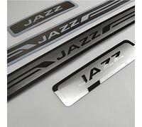 EAGLEG 4 Pièces Acier Inoxydable Plaque de Seuil de Voiture pour Hon-da Jazz 2020 2021 2022 Protecteur de Seuil de Porte Anti-Rayures Plaques de Coup de Pied Décoration Accessoires,Silver