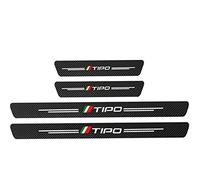 EAGLEG 4 Pièces Autocollant de Seuil de Porte de Fibre Carbone Voiture pour FI-at 500 500C 500X 500L Panda Bravo Punto, Protecteur de Bord - Contre Les Rayures Protection Accessoires, Tipo