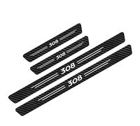 EAGLEG 4 Pièces Autocollant de Seuils de Porte en Fibre de Carbone de Voiture pour Peu-geot 107 108 206 207 208 301 306 307 308 407 408 - Protecteur de Bord - Accessoires Style Voiture, 308