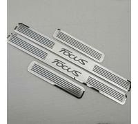 EAGLEG 4 Pièces Plaques Plinthes en Acier Inoxydable pour Fo-RD Focus 2009-2021, Voiture Seuil de Porte Door Sill Contre Les Rayures Protection Accessoi,Silver