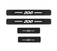 EAGLEG 4 Pièces Plaques Plinthes en Fibre de Carbone pour Peu-geot 206, Voiture Seuil de Porte Door Sill Contre Les Rayures Protection Accessoires,White