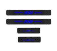 EAGLEG 4 Pièces Plaques Plinthes en Fibre de Carbone pour Peu-geot 206, Voiture Seuil de Porte Door Sill Contre Les Rayures Protection Accessoires,Blue