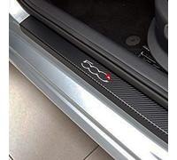 EAGLEG 4 pièces Protecteurs de Plaque de Seuil de Porte Voitures, pour FI-at 500 500x 500l Panda Tipo Punto Bravo, Accessoires D'Autocollants de Plaque de Seuil, 500l White