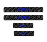 EAGLEG 4 Pièces Voiture Plaques Seuil Porte pour Hyun-dai I30, Fibre Carbone Threshold Barre Plinthes Autocollant avec Logo Car Accessoires,Blue