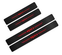 EAGLEG 4 Pièces Voiture Plaques Seuil Porte pour K-IA Rio 3 4 K2 K3 X-Line, Fibre Carbone Threshold Barre Plinthes Autocollant avec Logo Car Accessoires,Red