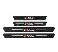 EAGLEG 4Pcs Voiture Fibre de Carbone Plinthes Autocollant, pour FI-at 500 500C 500X 500L Panda Bravo, Kick Plates Anti-Rayures Protecteur PéDale Seuil Porte,Car Style Intérieur Accessoires, 500C