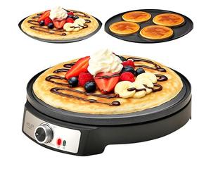 Eagler Crêpière électrique [Ø 30 cm] avec répartiteur de pâte et spatule | Plaque pour crêpes avec revêtement antiadhésif + réglage de la température en continu | Machine à crêpes 1600 W avec boîtier