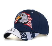 Eagles-Hat Casquette de baseball américaine brodée drapeau américain, Bleu marine, Taille unique