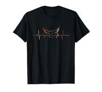 Eagles Heartbeat Vintage ECG Cardiogramme Rétro T-Shirt Graphique avec Valeur