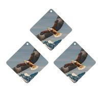 Eagles Lot de 3 désodorisants pour voiture à suspendre en forme de losange - Cartes parfumées durables pour voiture, maison, bureau - Style noir