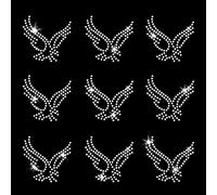 Eagles Mascotte Lot de 9 rubans thermocollants en strass pour t-shirt JCS Rhinestones