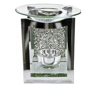 EagleWiz Brûleur de cire en cristal avec strass Argenté