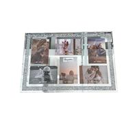 EagleWiz Cadre mural effet cristal pour 6 photos Argenté 10,2 x 15,2 cm