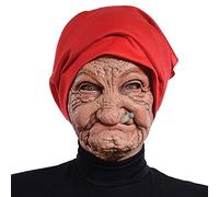 EAGSTRIKY Vieil Homme Masque Réaliste Latex Effrayant Vieil Homme Masque Pleine Tête Masque Humain Partie Cosplayréaliste Halloween Masque pour Adultes Drôle Costume Masque (L), Taille unique