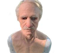 EAGSTRIKY Vieil Homme Masque Réaliste Latex Effrayant Masque Pleine Tête Masque Humain Partie Cosplayréaliste Halloween pour Adultes Drôle Costume Masque (A)