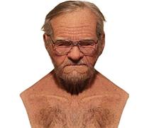 EAGSTRIKY Vieil homme masque réaliste Latex masque rides visage vieil homme masque effrayant pleine tête Halloween masques Cosplay fête masque accessoires de déguisement (E)