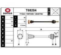 EAI Arbre de Transmission avant Droite pour VW Golf I 17 Polo 6N2 9N_ Jetta