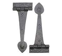 EAI Lot de 2 charnières de porte en fonte noire | Design Tudor vintage authentique | Antirouille