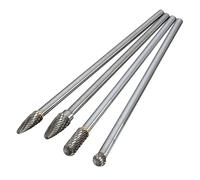 EAJORN Lot de 4 fraises rotatives solides en acier de 15 cm de long avec tige de 6 mm pour outil rotatif pour perceuse à bois