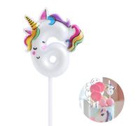 EAKE Lot de 6 bougies d'anniversaire licorne pour 6e anniversaire - Fournitures de fête d'anniversaire licorne - Licorne endormie trois avec couleurs arc-en-ciel vives