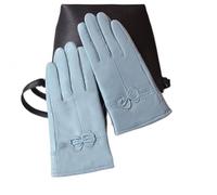 Ealafee 2019 Gants en cuir pour femme - Gants d'hiver chauds doublés en peau d'agneau véritable (#0-bleu)