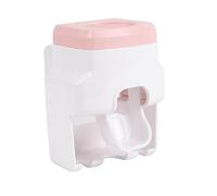 EALRIDV Dispensateur de Dentifrice, Installation de Trous, Porte-Dentifrice, Forme à la Mode, Distributeur de pâte de Dents, Distributeur de Brosse à Dents, pour Usage Domestique, (Rose)
