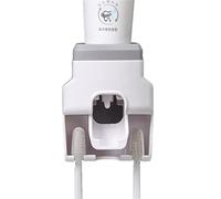 EALRIDV Dispensateur de Dentifrice, Installation de Trous, Porte-Dentifrice, Forme à la Mode, Distributeur de pâte de Dents, Distributeur de Brosse à Dents, pour Usage Domestique, (Gris)