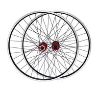 Ealtqund Jeu de roues (roue avant et arrière) 27,5 pouces pour VTT, jante en aluminium, frein à disque, blocage rapide, pour VTT ATB, vélo de route, rouge