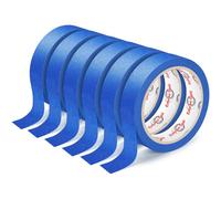 Ealyder Tape 6 Rouleaux Ruban de Masquage, 20m x 24mm Ruban de Peintre Bleu Masking Tape Ruban de Papier de Peintre Résistant à la Chaleur pour Travaux de peinture, Rénovation, Artisanat