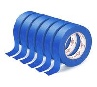 Ealyder Tape 6 Rouleaux Ruban de Masquage, 54m x 24mm Ruban de Peintre Bleu Masking Tape Ruban de Papier de Peintre Résistant à la Chaleur pour Travaux de peinture, Rénovation, Artisanat