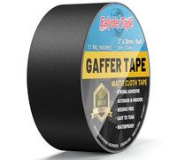 Ealyder Tape Noir Gaffer Ruban adhésif en tissu, 50 MM x 27.4M, 1 Pack Mat Chiffon Tuban Adhésif, Gaffers Tape pour Câbles, Photographie